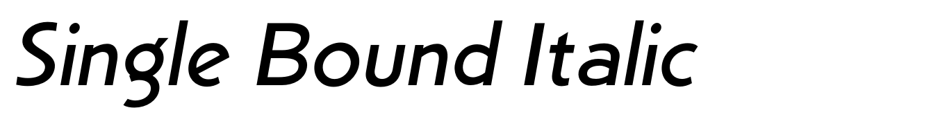 Single Bound Italic
